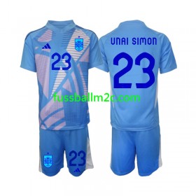 Fußballtrikots Spanien Unai Simon 23 Torwart Kinder Heim Trikotsatz EURO 2024